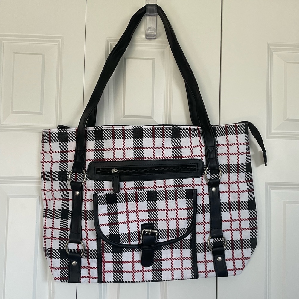 Plaid tote bag